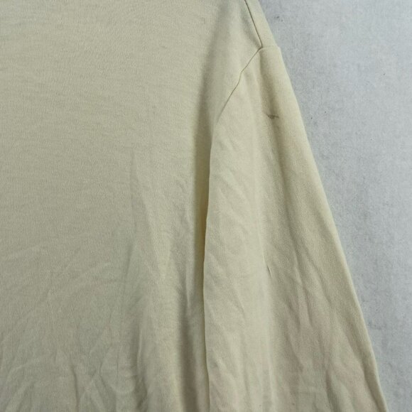 Coldwater Creek Long Sleeve Shirt Women Lg Beige Ivory Plain Cropped Round Neck - Picture 8 of 10